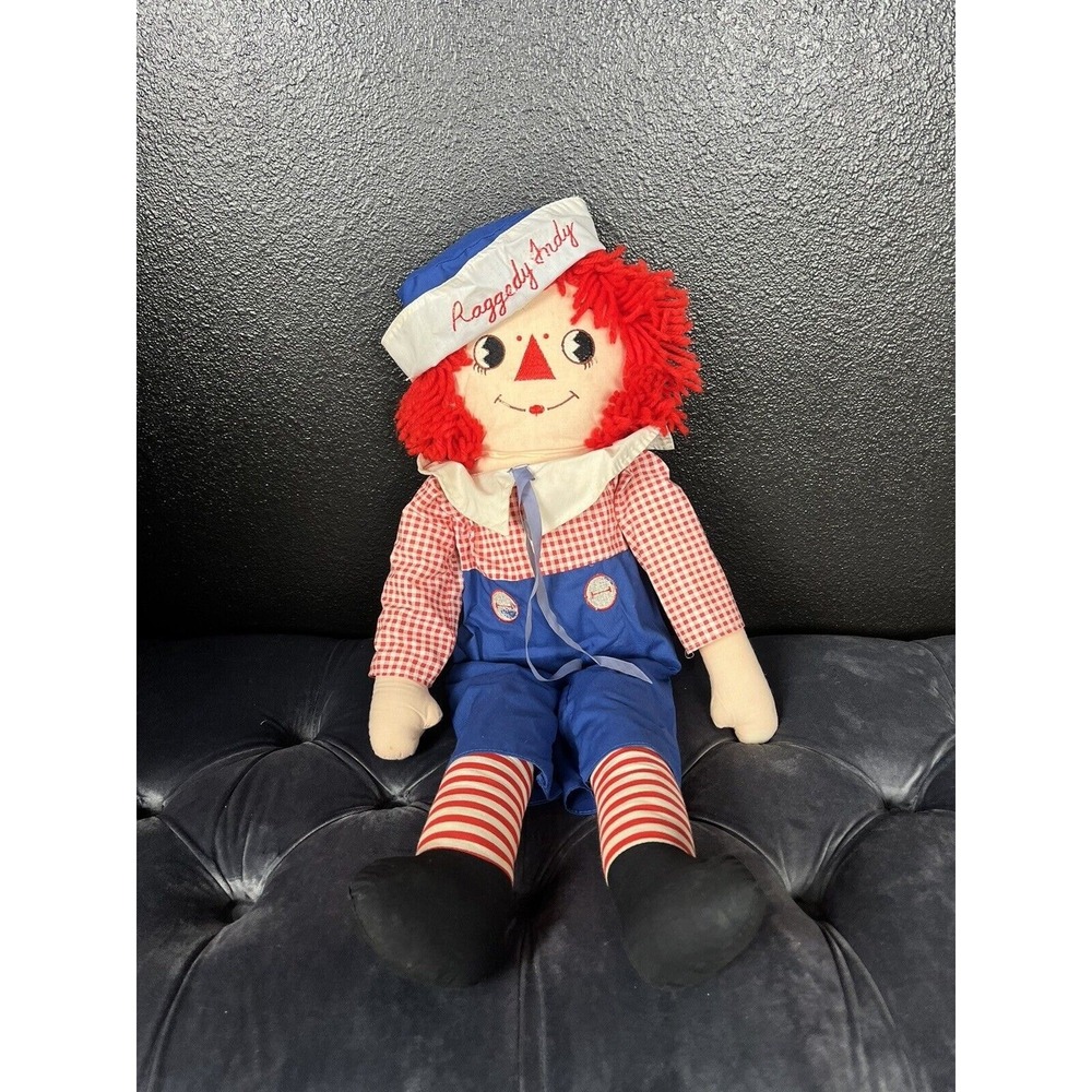 Vintage Raggedy Andy Large 24" Red Shirt Blue Pants Doll